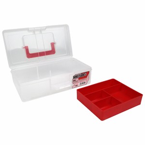 【送料無料】 工具箱 ツールボックス　救急箱　裁縫箱　薬箱　小物箱　270×147×87mm　赤色　プラスチック製