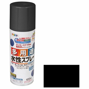 水性多用途スプレー アサヒペン 塗料 スプレー塗料 420MLーツヤケシクロ