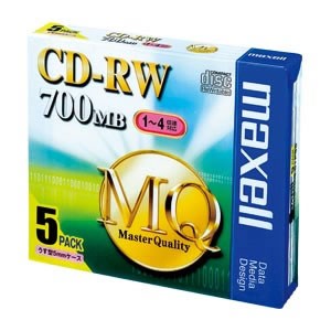 マクセル　PC　DATA用CD-RWシルバー　5枚　CDRW80MQ.S1P5S【返品・交換・キャンセル不可】【イージャ...