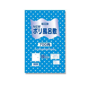 Ｎポリ風呂敷　７００角　ブルー　水玉　１束（１０枚）【イージャパンモール】