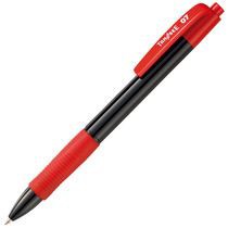ノック式油性ボールペン 0.7mm 赤 (軸色:黒) 1箱(10本)