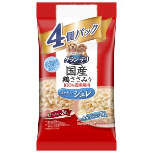 ★まとめ買い★　グラン・デリパウチ　ジュレ　成犬用　バラエティ　ビ?フなんこつ　80g×4個パック　×16個【イージャパ...