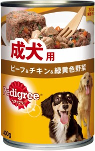 ★まとめ買い★　ペディグリー　成犬用　ビーフ＆チキン＆緑黄色野菜　４００ｇ　×２４個【イージャパンモール】