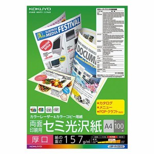 カラーレーザー＆カラーコピー用紙 両面セミ光沢 A4 厚口 1冊(100枚)