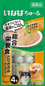 ★まとめ買い★　いなば　ちゅ〜る　総合栄養食　とりささみ　チーズ入り　１４ｇ×４本　Ｄ−１０７　×４８個【イージャパンモール】