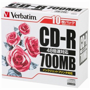 データ用CD?R 700MB 48倍速 ホワイトプリンタブル スリムケース 1パック(10枚)