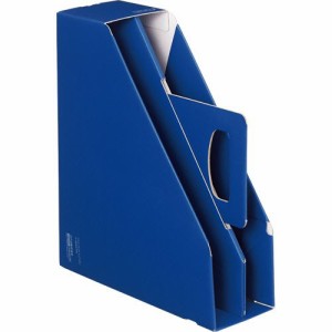ファイルボックス＜KaTaSu＞取っ手付き・スタンドタイプ ブルー 1冊
