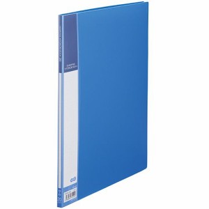 書類が入れやすいクリヤーファイル「ヨコカラ」 A4タテ 20ポケット 背幅8mm ブルー 1冊