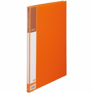 書類が入れやすいクリヤーファイル「ヨコカラ」 A4タテ 40ポケット 背幅11mm オレンジ 1冊
