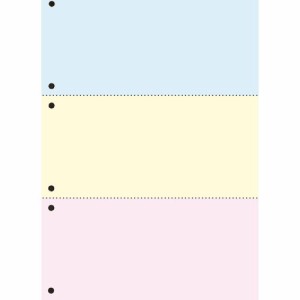 汎用マルチタイププリンタ帳票 カラー用紙 A4 3分割 6穴 1箱(2500枚:500枚x5冊)
