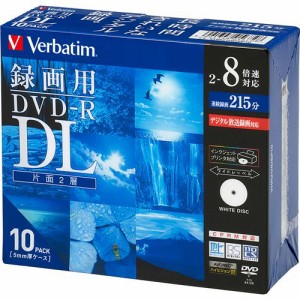 録画用DVD?R DL 215分 2?8倍速 ホワイトワイドプリンタブル 5mmスリムケース 1パック(10枚)