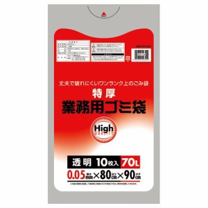 ワタナベ工業 業務用ポリ袋 透明 70L 0.05mm厚 1パック(10枚)