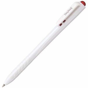 ノック式油性ボールペン 0.7mm 赤 (軸色:白) 1パック(10本)