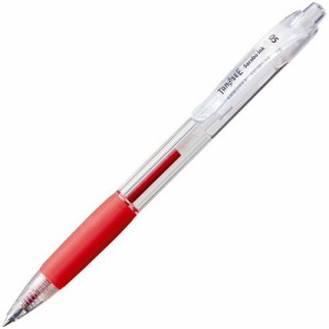 ノック式油性ボールペン(なめらかインク) 0.5mm 赤 (軸色:クリア) 1本