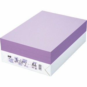 【送料無料】【個人宅届け不可】【法人（会社・企業）様限定】カラーペーパー Juicy A4 グレープ 1冊(500枚)