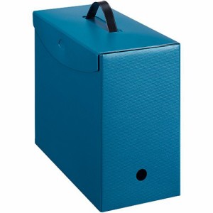 ライオン事務器　ボックスファイル（テレネ）　ＰＰ　Ａ４　フタ・取っ手付き　背幅１５２ｍｍ　ブルー　１個