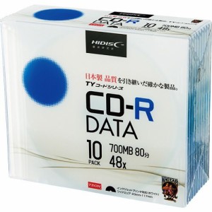 データ用CD?R 700MB 48倍速 ホワイトワイドプリンタブル 5mmスリムケース 1パック(10枚)