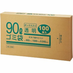 業務用透明 メタロセン配合厚手ゴミ袋 90L BOXタイプ 1箱(100枚)