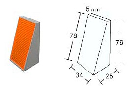 WAKI 反射リフレクター　Z-45　斜光型　34×78mm 〈オレンジ〉【ホームセンター・ＤＩＹ館】