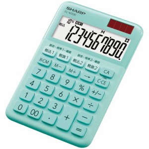 シャープ カラー・デザイン電卓 10桁 ミニナイスサイズ グリーン系 1台