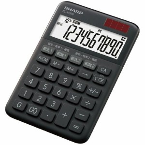 シャープ カラー・デザイン電卓 10桁 ミニナイスサイズ ブラック系 1台