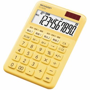 シャープ カラー・デザイン電卓 10桁 ミニナイスサイズ イエロー系 1台