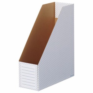 ボックスファイル(ホワイト) A4タテ 背幅100mm ブルー 1パック(10冊)