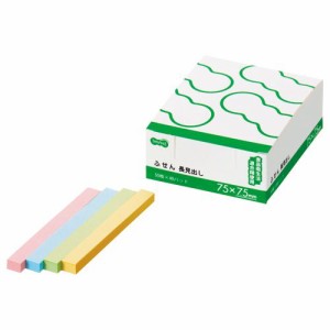 ふせん 長見出し 75×7.5mm 4色 1パック(40冊)