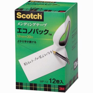 スコッチ メンディングテープ エコノパック 大巻 12mm×30m 紙箱入 1セット(120巻:12巻×10)