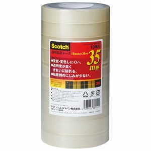 スコッチ 透明粘着テープ 18mm×35m 1セット(50巻:10巻×5パック)