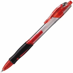 ノック式ゲルインクボールペン スリム 0.5mm 赤 1セット(10本)