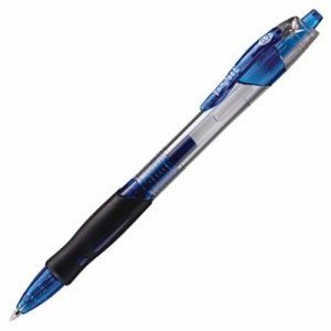 ノック式ゲルインクボールペン スリム 0.7mm 青 1セット(10本)