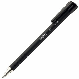 ノック式油性ボールペン ラバー軸 0.7mm 黒 1セット(10本)