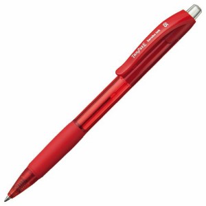 ノック式油性ボールペン(なめらかインク) 0.5mm 赤 1セット(10本)