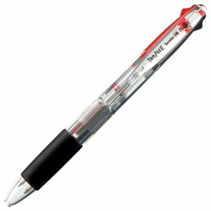 ノック式油性2色ボールペン(なめらかインク) 0.5mm (軸色:クリア) 1セット(10本)
