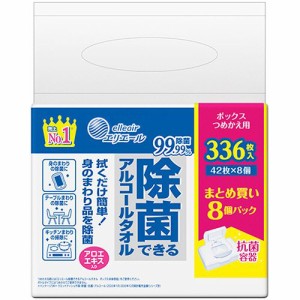 大王製紙 エリエール除菌できるアルコールタオル ボックス詰替 1セット(1344枚:336枚×4パック)