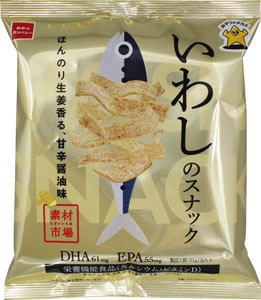 ★まとめ買い★　（株）おやつカンパニー　素材市場いわしのスナックほんのり生姜香る、甘辛醤油　×１２個【イージャパンモール】