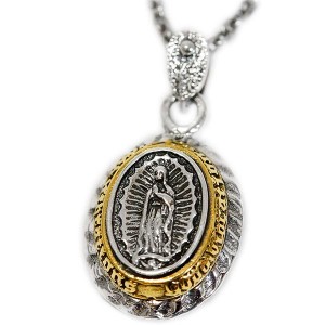 聖母マリア 太陽神 アポロン スカル ゴールド ペンダント ネックレス