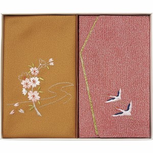 ( 洛北 ) 刺繍入り金封包み&金封ふくさ ( 赤鶴 )