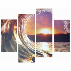 ( アートパネル ) Bello Canvas Art Beautiful ocean wave (4枚セット)