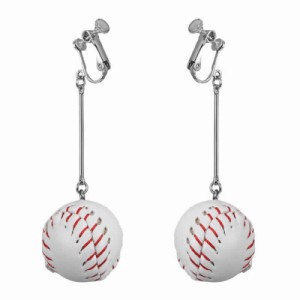 ベースボールイヤリング(1ペア)  両耳 スポーツ メンズ レディース オモシロ 面白い 玉 球 籠球 ボール 野球 白球 笑う 個性的 ユニーク 