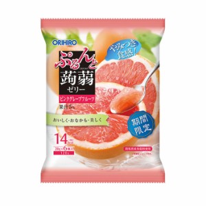 [オリヒロプランデュ]春夏数量限定 ぷるんと蒟蒻ゼリーパウチ ピンクグレープフルーツ 6個入りx1個