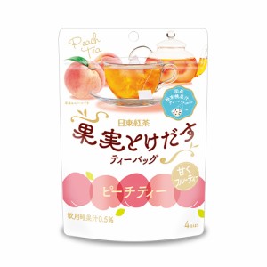 【ゆうパケット配送対象】[三井農林]日東 果実とけだすピーチティー ティーバッグ 4袋入りx1個(ポスト投函 追跡ありメール便)