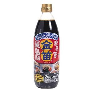 笛木醤油 金笛 減塩醤油 600ml【マクロビ/ベジタリアン/自然食品/美容/ヘルシー食材】