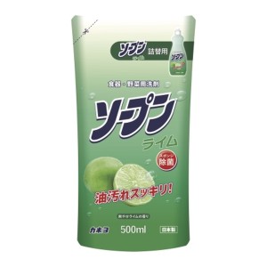 [カネヨ石鹸]ソープン ライム 詰替 500ml(台所用洗剤 果物・野菜洗い つめかえ・詰替え)