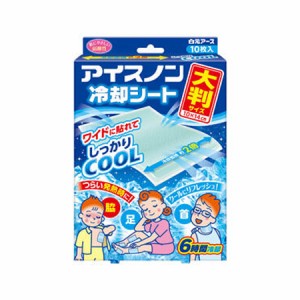 【白元アース】アイスノン 冷却シート 大判サイズ 10枚入(ジェルタイプ 熱中症対策 弱酸性)