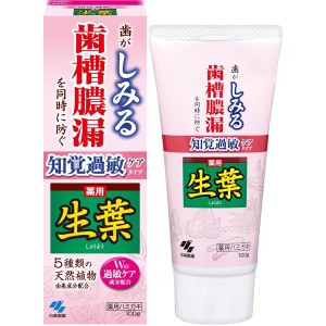 [小林製薬]薬用歯みがき 生葉 知覚過敏症状予防タイプ 100g[医薬部外品](ハミガキ 歯みがき はみがき 歯磨き粉 デンタルケア オーラル・