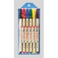 ラッションペン細字 [M300C-6] 1セット ラッションペンＮｏ．３００セット インク色：黒，赤，青，緑，黄，茶（水性ペン/水性サインペン