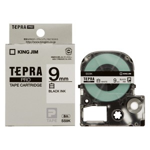 「テプラ」ＰＲＯ　ＳＲシリーズ専用テープカートリッジ [SS9K] 1巻8ｍ 白ラベル　８ｍ 本体色：白ラベル　黒文字（ラベルライター/ラベ