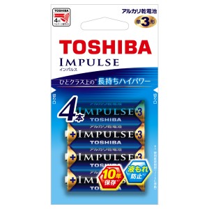 【ゆうパケット配送対象】[東芝] IMPULSE アルカリ乾電池 単3形4本(エコパック) LR6H 4EC(単三電池 家電 停電 予備)(ポスト投函 追跡あ